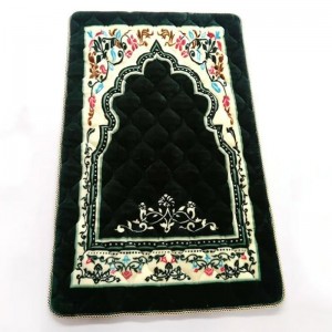 Vår varme tilpassede islamske reise sammenleggbar polstret fløyel tykt teppe Muslim bønnematte tyrkisk gavesett