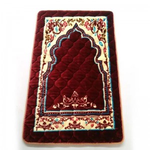 Vores varme brugerdefinerede islamiske rejse foldbart polstret fløjl tykt tæppe muslimsk bedemåtte tyrkisk gavesæt