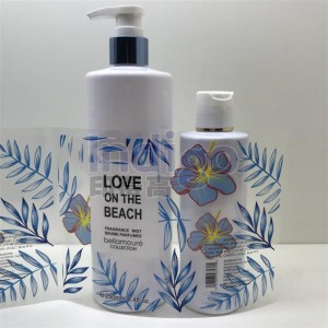 Wasserfester, klarer Etikettenaufkleber mit personalisiertem Design für Parfüm-Körperspray HP Indigo