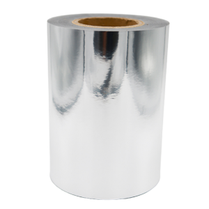 50 micres de plata brillant PP / adhesiu de cola acrílica / paper d'alliberament blanc de 140 g/m²