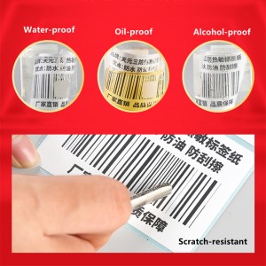 CHINA ROLL FACTORY WATER-PROOF OIL-PROOF SCRATCH-PROOF HEAT SENSITIVE STICKER LABEL SELF ADHESIVE THERMAL PAPER LABEL STICKER ROLL.