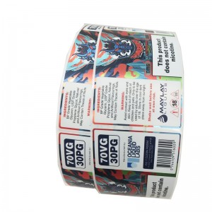 Etiqueta adhesiva impermeable personalizada de alta calidade para embalaxe (prensa dixital HP Indigo 6900)
