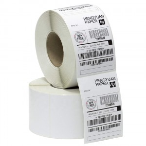Fergees sample plakkerige ferpakking kartonnen doaze Direkte thermyske etiketten selsklevende thermyske papiersticker