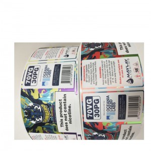 Висококвалитетна прилагођена водоотпорна налепница са етикетом за паковање (ХП Индиго 6900 Дигитал Пресс)