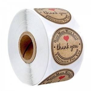 Etiquetas de papel kraft etiqueta de papel kraft marrom, 500 etiquetas por rolo.
