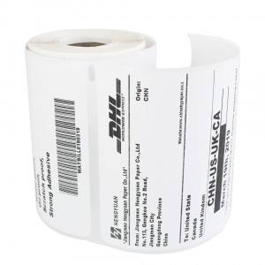 Gratis prøve klebrig pakning pappeske Direkte termiske etiketter Selvklebende termisk papirklistremerke