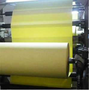 PE dilapisi adhesive pet silikon Release liner Kertas Kraft Putih kanggo Label