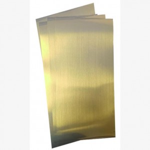 PET mu Mapepala kapena Roll Water-based Adhesive Label Paper 50mic Brushed Gold Waterproof Silicone Label Label a Grade Masking