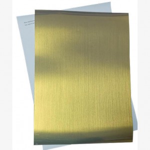 I-PET Eshidini noma I-Roll Water-based Adhesive Label Paper 50mic Brushed Golden Waterproof Silicone Lebel Sticker a Grade Masking