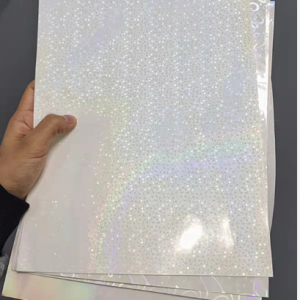 PVC Transparent Cold Laminating Overlay Film Sheets A4 Roll Overlay Heart Holographic Cold Lamination Film