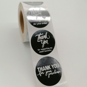 Prilagojena nalepka za tiskanje nalepk Stiker Okrogla samolepilna zahvalna nalepka Etikete iz srebrne folije za embalažo Etiquette Etiquetas