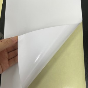 Yellow Glasssine paper semi glossy paper sticker