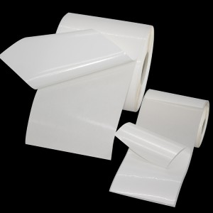 Fabrică en-gros personalizat cu jet de cerneală lucios alb perlat PP BOPP autoadeziv hârtie sintetică etichetă autocolant