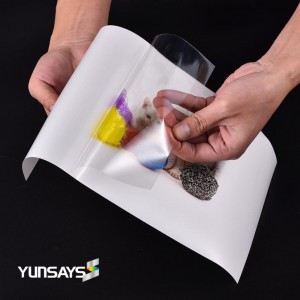 Printbere Transparante dúdlike adhesive vinylfilm A4-blêden foar inkjet- en laserprinters Inkjet-stickerpapier