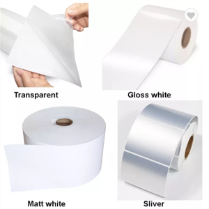 PP PET BOPP Rotlles d'etiquetes Jumbo Paper adhesiu semibrillant mat autoadhesiu