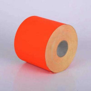 برچسب های لیزری با کیفیت بالا رول برچسب کاغذی نارنجی فلورسنت برای برچسب های شخصی سازی شده