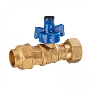 Art.TS 2919 Lockable watermeter valve with compression fitting