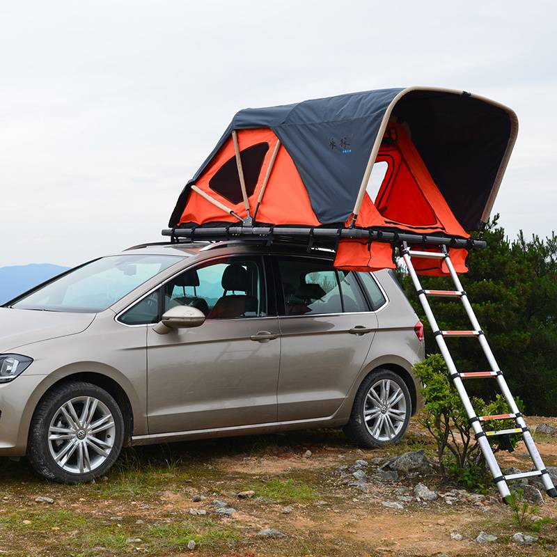 אוהל גג רך לרכב מתקפל באופן ידני עם כרכוב תמונה מוצגת
