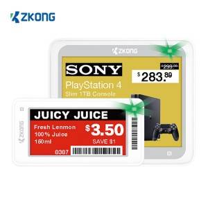 د zkong ډیجیټل قیمت ټاګ E-INK بلوتوټ 5.0 NFC بریښنایی شیلف لیبل د پرچون سنپرمارکیټ لپاره