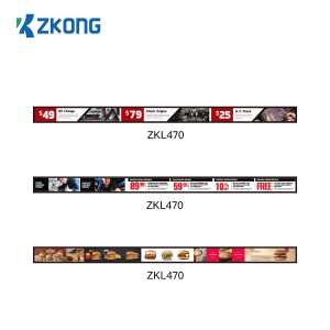 Supermercado de la pantalla de la señalización de Zkong Digitaces etiquetas de precios de 47 pulgadas Digitaces estiraron la barra LCD