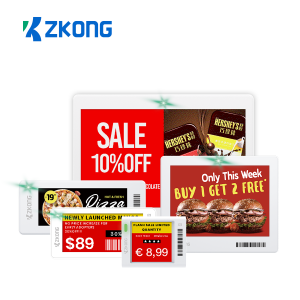 Zkong süpermarket için sıcak satış elektronik dijital ekran çok renkli raf etiketi