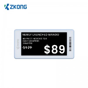 Zkong Retail Store Prisetikett 2,6 tum BLE5.0 E-ink Digitala prislappar ESL Tags