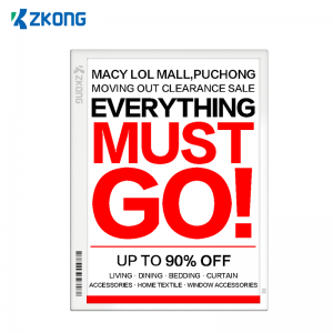 Zkong Supermarket 13.3 inch Digital E Ink Price Tag ESL Electronic Label Shelf E-inki Shelf Label esl tag