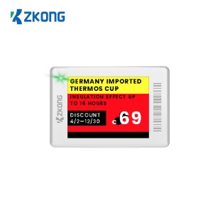 Zkong 1,8 polgadas E-paper Mostrador de prezos dixital ESL Etiqueta Fabricante Etiqueta de tinta E para almacén