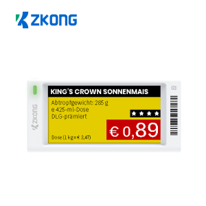 Zkongi supermarketi veekindel hinnasilt 2,13 tolli juhtmevaba ESL-ekraaniga elektrooniline Eink-silt