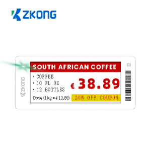 Zkong Prodotti popolari Etichette per scaffali digitali con etichetta elettronica del prezzo Esl a 4 colori