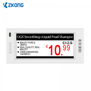 Zkong 2.9 ″ Elektroanyske planketiketten LED Epaper Digital ESL Supermarkt Priiskaart mei winkelsysteem NFC Priis Fashion Tag