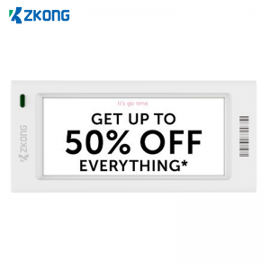 Zkong 2.9 դյույմ Էլեկտրոնային դարակների պիտակներ LED EPAper թվային ESL սուպերմարկետի գինը պիտակ խանութի համակարգով NFC Price Fashion Tag-ով
