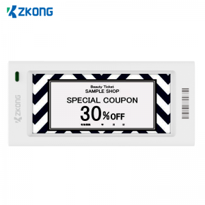 Zkong 2.9 ″ تسميات الرف الإلكترونية LED Epaper Digital ESL Supermarket Price Tag مع نظام المتجر NFC Price Fashion Tag