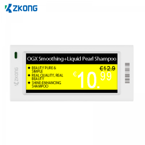 Zkong 2.9" အီလက်ထရွန်းနစ် စင်တံဆိပ်များ LED Epaper Digital ESL စူပါမားကတ် စျေးနှုန်းတဂ် အရောင်းဆိုင်စနစ် NFC စျေးနှုန်း ဖက်ရှင်တံဆိပ်များ
