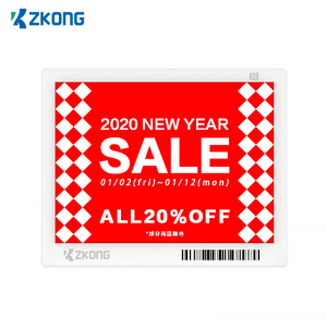 Zkong 5.8 လက်မ အီလက်ထရွန်းနစ် စင်တံဆိပ် ထုတ်လုပ်သူ စမတ်မျက်နှာပြင် စျေးနှုန်း Tag ပေးသွင်းသူ ESL