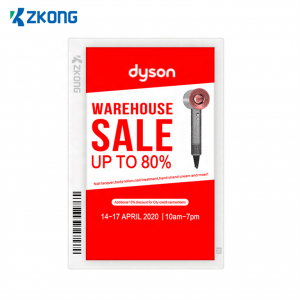 Zkong 7,5 inch Afișare mare de hârtie Etichetă de preț electronic Afișaj digital pentru vânzare cu amănuntul Etichetă electronică de raft Etichetă de preț