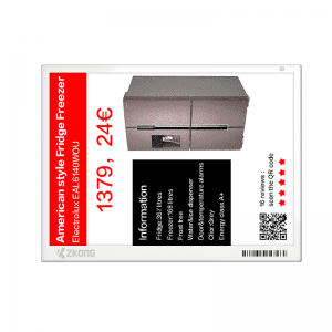 Zkong 13.3 Inch Esl Electronic Shelf Label Digital Price Tag ສະແດງດ້ວຍກອບສີທີ່ແຕກຕ່າງກັນ