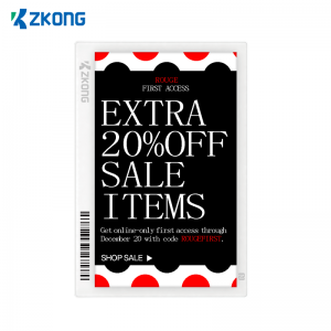 Zkong BLE ug tinta nga papel mas dako nga display screen tag electronic shelf label digital tag
