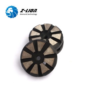 8 segment diamond grinding puck with Terrco bolt on system for concrete floor preparation