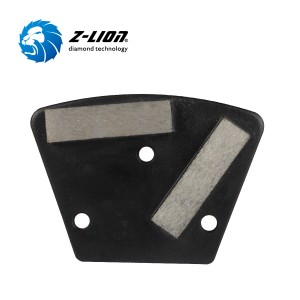 Metal bond double bar trapezoid diamond grinding plate for concrete floor surface preparation