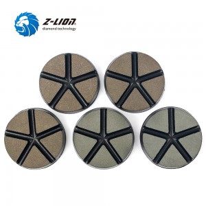 Ceramic transitional polishing pad for concrete floor polishing