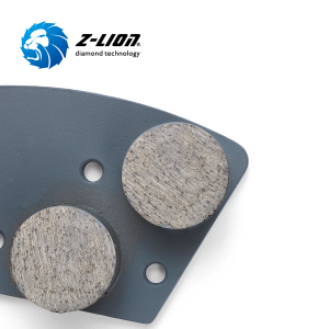 Metal bond double button trapezoid diamond grinding plate for concrete floor surface preparation
