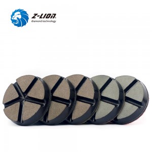 Ceramic transitional polishing pad for concrete floor polishing