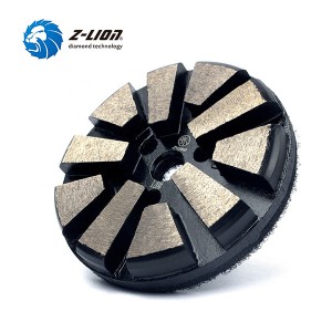 Z-LION Patented design metal bond 10 segment diamond grinding disc for concrete surface grinding and preparation
