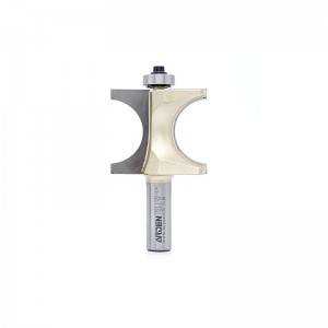 1/2 inches x 1-3/8 inches Half Round Side Router Bit with Bearing Double Flutes Bull Nose Half Round Router Bit Cutter