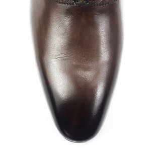 Custom ljusbrunt läder Dress skor