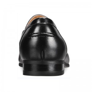 အမျိုးသားများအတွက် စီးပွားရေးဖက်ရှင် PU Leather Slip-on အနက်ရောင်ဂါဝန်ဖိနပ်