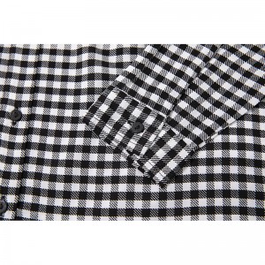 2020 modern basic rayon shirt dames met lange mouwen, knoopsluiting, ruitjesprint groothandel