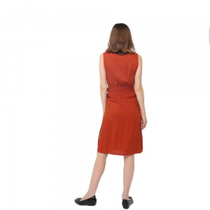 2020 moderna platnena prednja dugmad sa kopčanjem opasana haljina bez rukava za žene na veliko