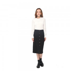 Factory made hot-sale Disposable Skirt for Beauty Salon - 2020 modern high waist office lady skirt with buttons fastening women wholesale – Youchen